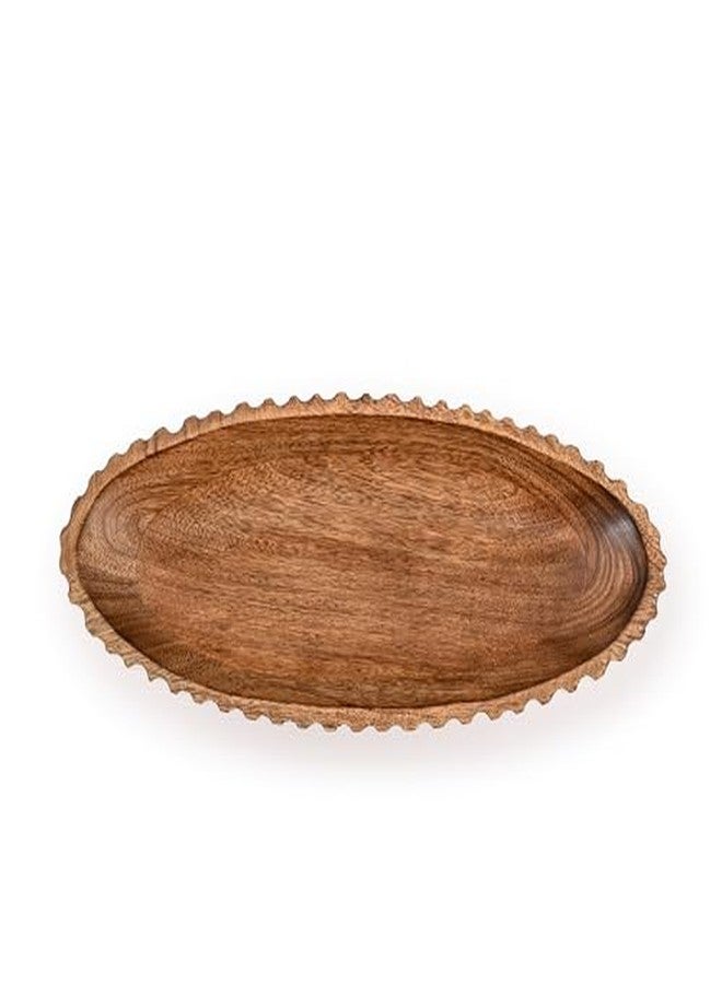 Kimona Decorative Bowl Wood Bowls Decorative Table Centerpiece, Wood Dough Bowl Farmhouse Country, Restaurant, Café (14" x 6" x 2.3") - Image 4